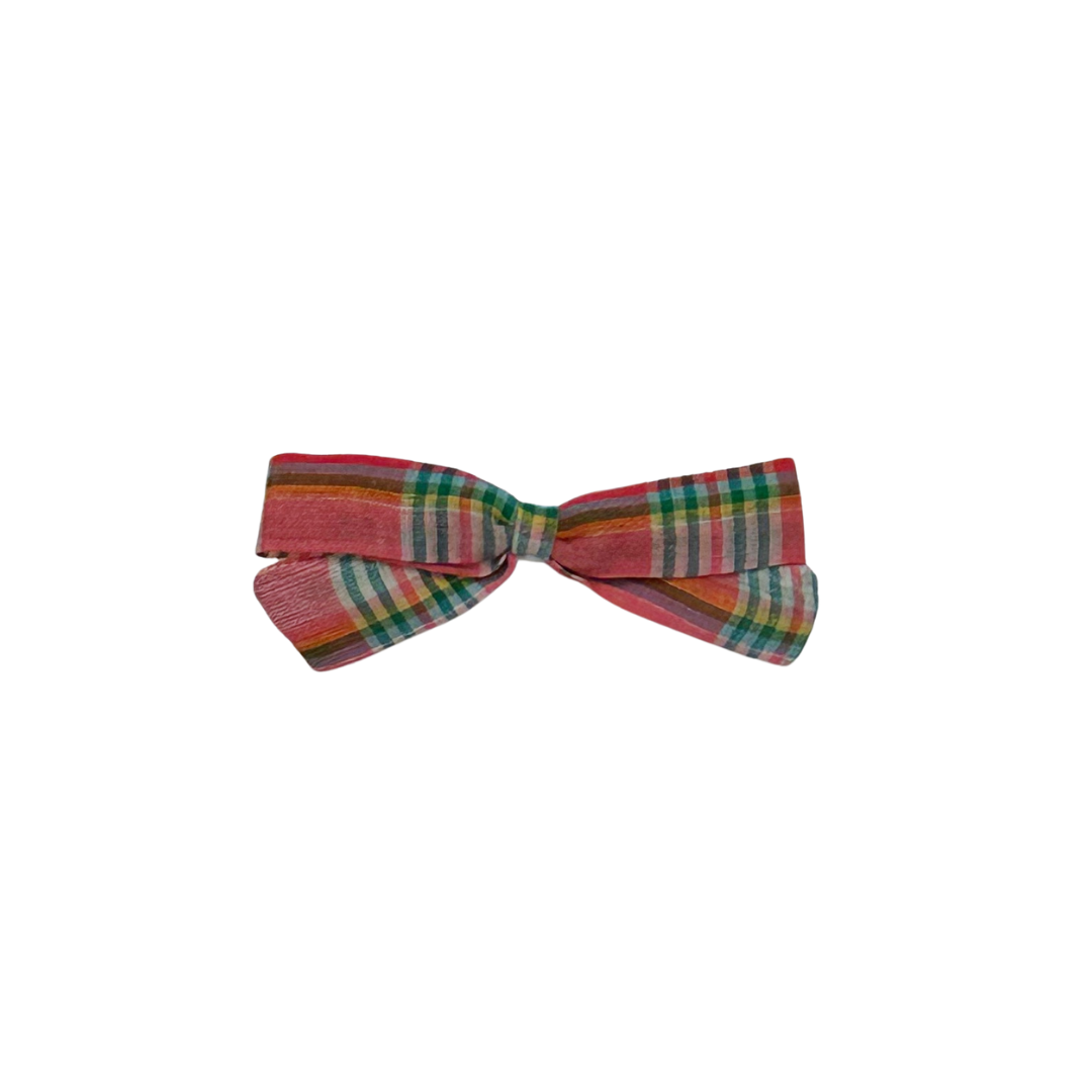Small Bow || Red Madras Plaid