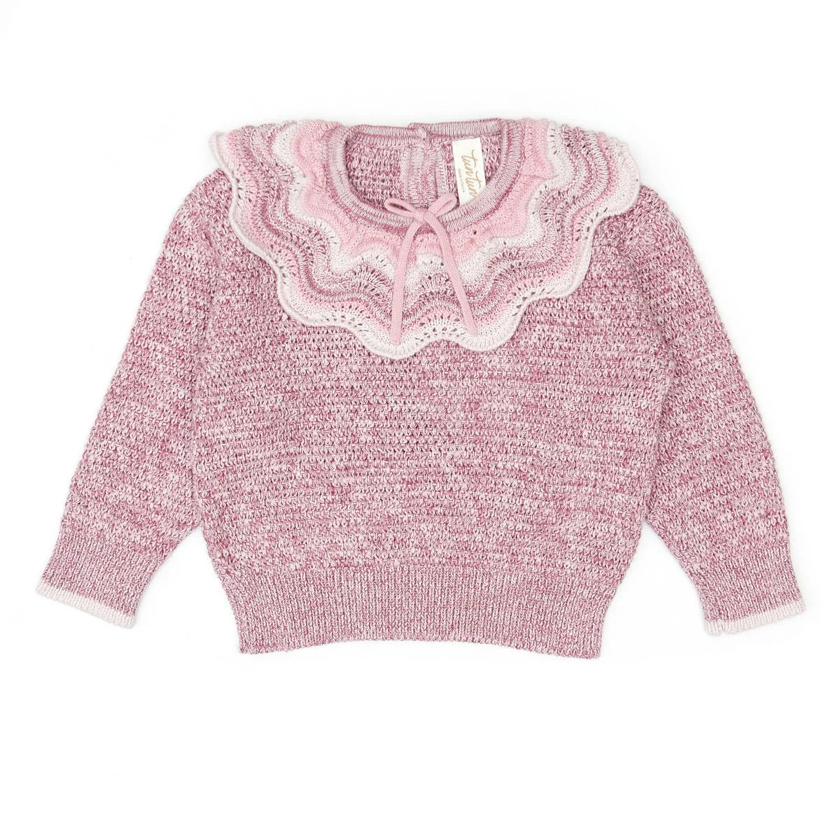 Multicolor Ruffle Sweater || Mauve, Orchid Ice and Cameo Pink Marl