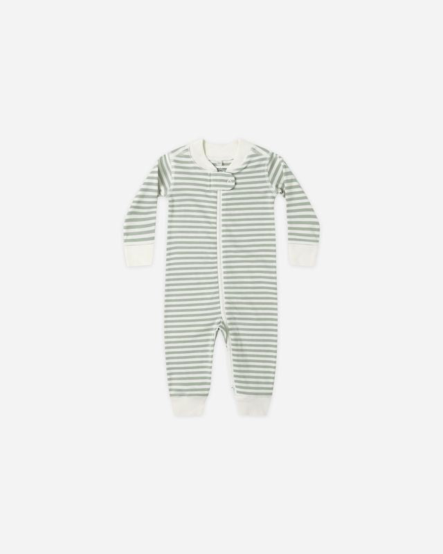 Zip Long Sleeve Sleeper || Fern Stripe