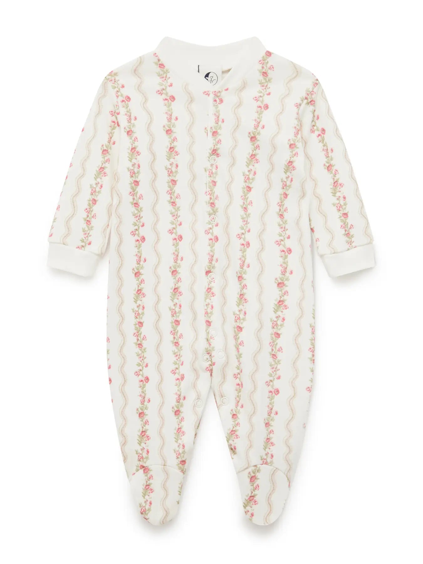 Baby Sleepsuit || Floral Stripe