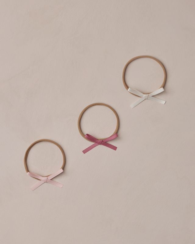 Baby Bow Headbands || Ivory, Rose & Raspberry