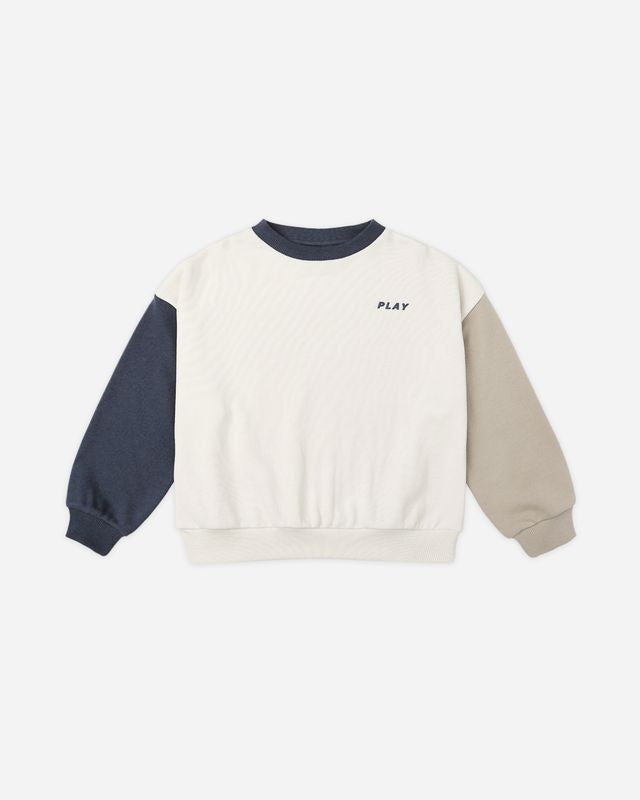 Relaxed Sweatshirt || Navy Color Block