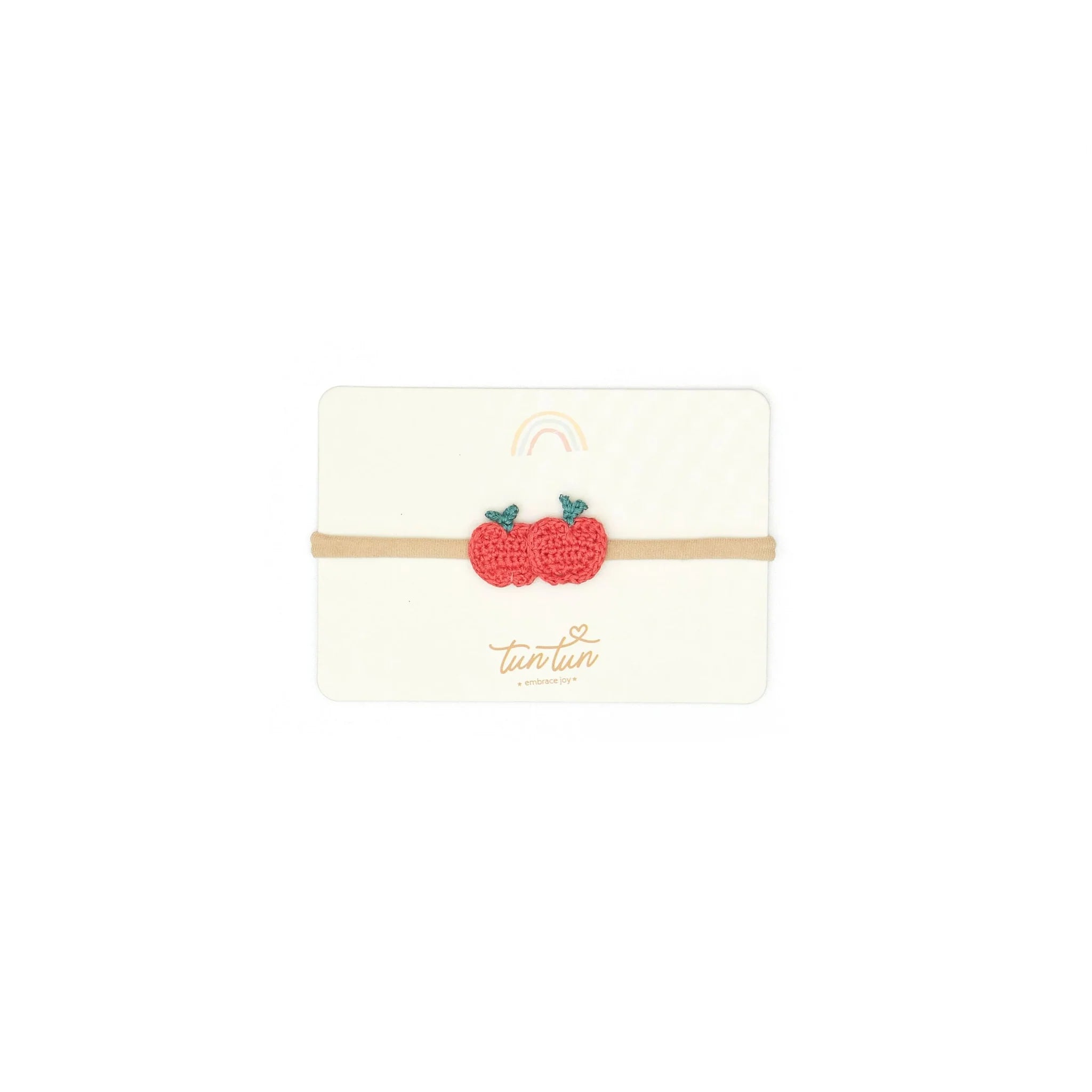2 Apples Headband || Red & Evergreen