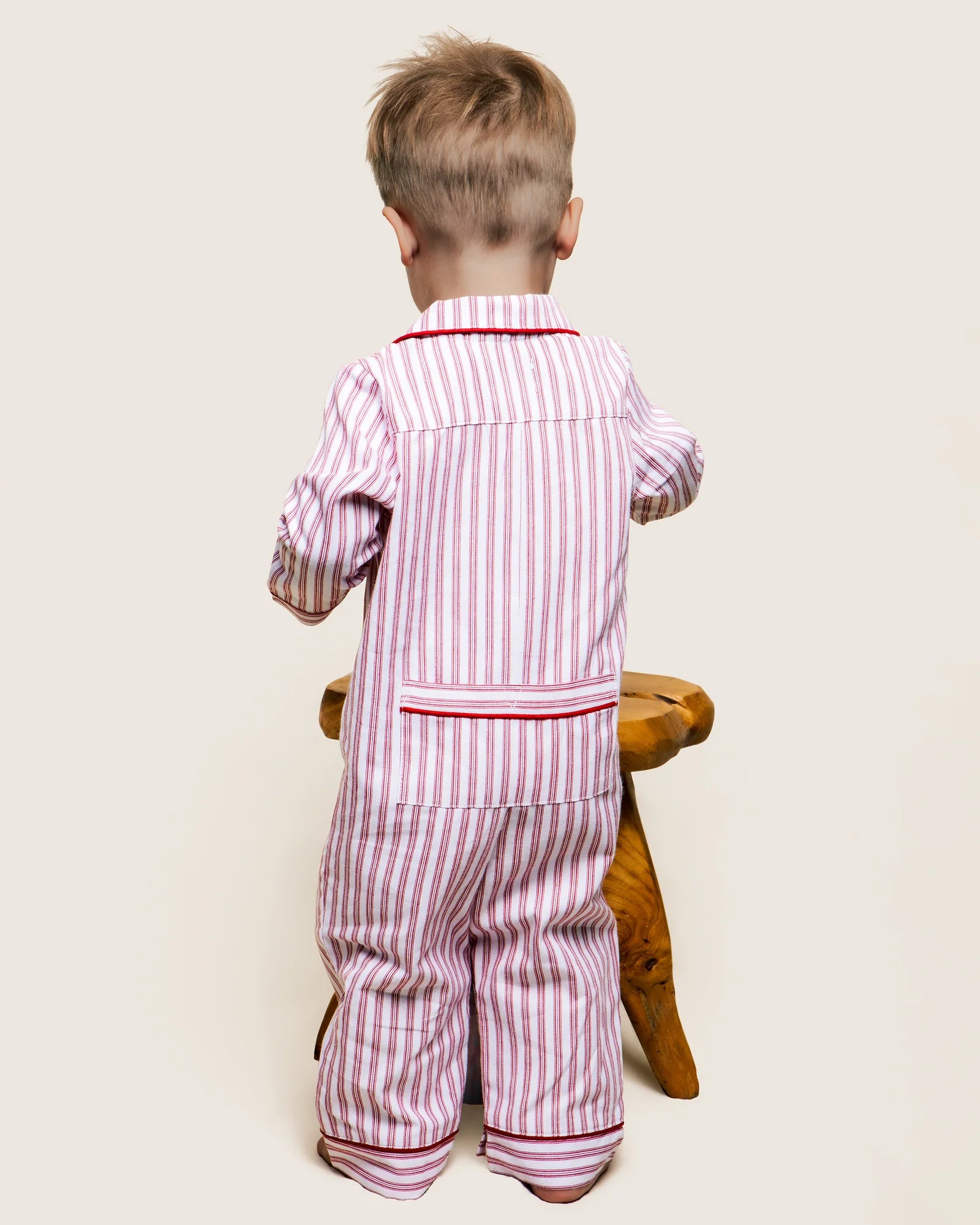Baby's Twill Romper || Antique Red Ticking Stripe