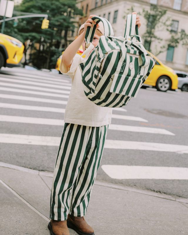 Baggy Pant || Green Stripe